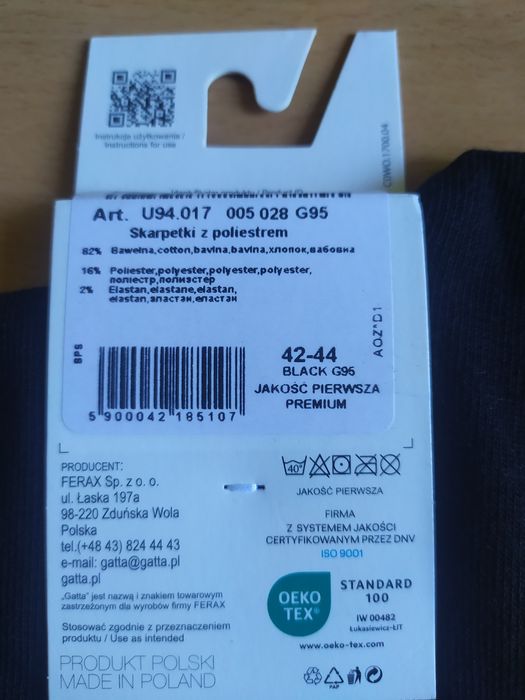 Skarpety Gatta męskie 42-44 czarne
