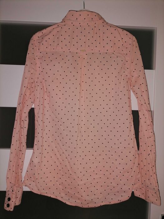 Elegancka różowa koszula w serduszka print r XS/S