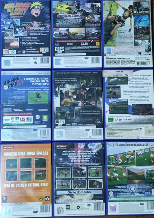 Jogos PS2 Playstation 2 games FIFA PES Tomb Raider Naruto NFS PS2