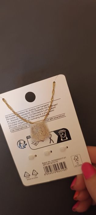Zestaw łańcuszek wisiorek z zawieszkami Oko
