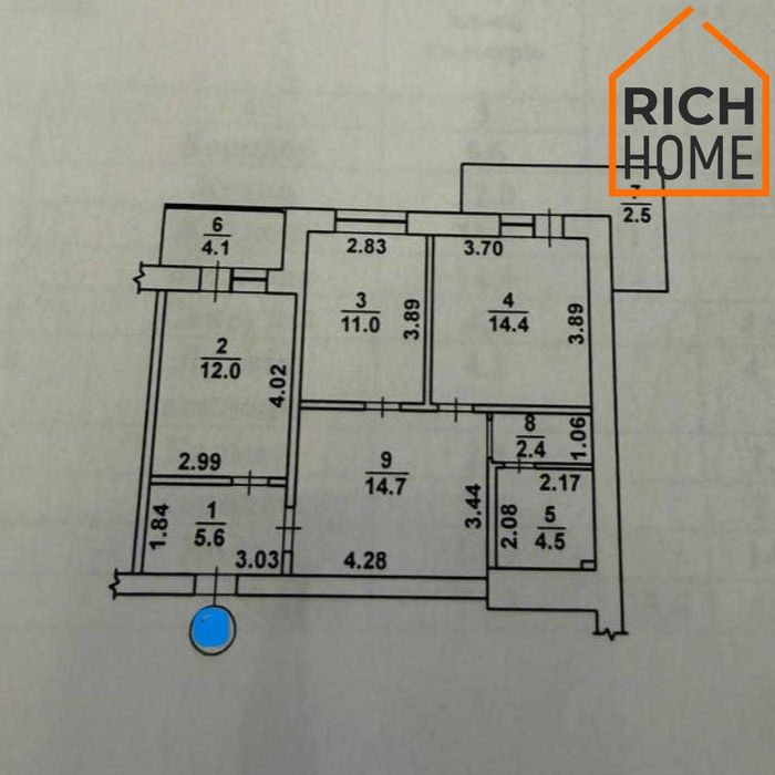 Аренда • 3к квартира • ЖК "Северная звезда" • 71.2 м² • 2 этаж • #146676