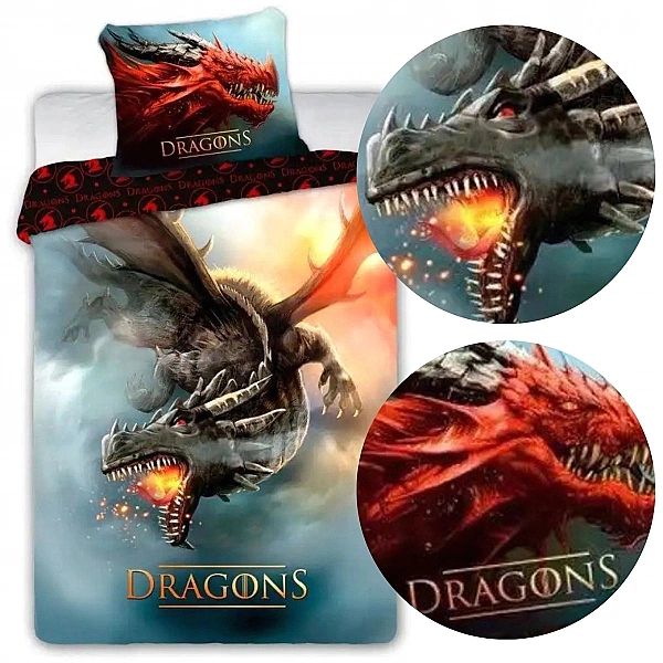 Pościel BAWEŁNIANA 140x200 komplet poszewka 70x80 młodzieżowa latający