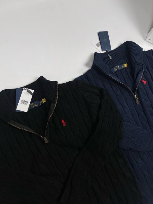 Светр Polo Ralph Lauren 1/3, синій та чорний, M–XL