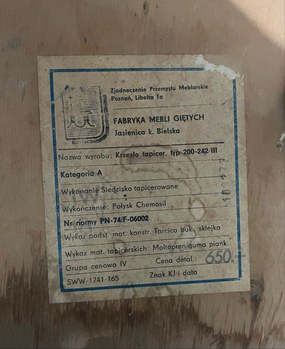 Krzesla 200-242 PRL Jasienica 3x