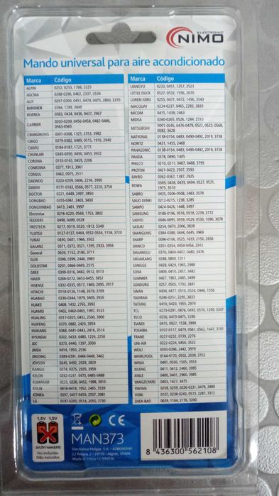 Comando universal para ar condicionado c/ 4000 códigos - Nimo MAN373