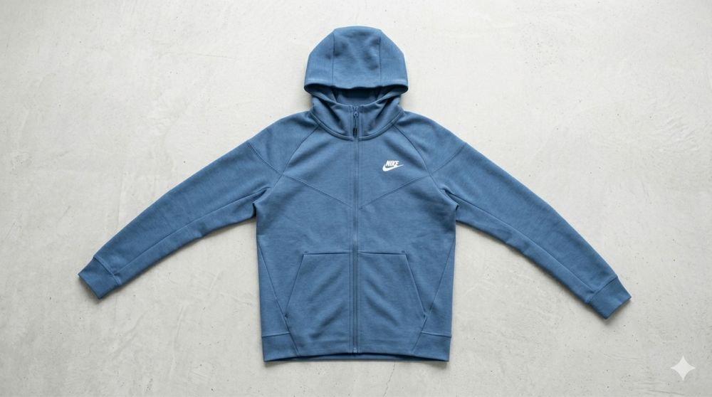 Нова Оригінальна Кофта Nike Tech Fleece у синьому кольорі | Зіпка найк