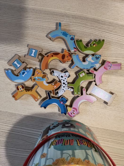 Klocki drewniane top bright forest friends + pieski kotki