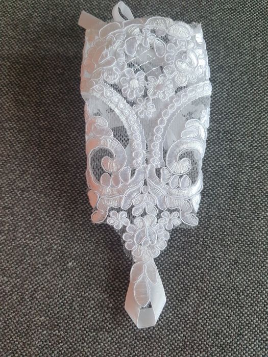 Piękne koronkowe rękawiczki ślubne mitenki bez palców na ślub wesele !