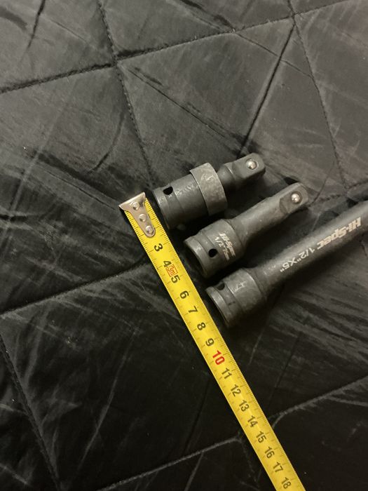 Набор ударных удлинителей 1/2" Hi-Spec + кардан (3 предмета) / Удлинители для гайковерта