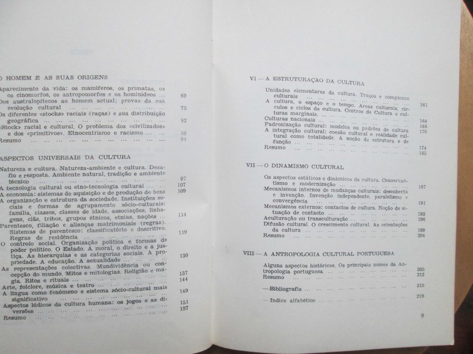Introdução à Antropologia Cultural, Mesquitela Lima, BM, J Lopes Filho