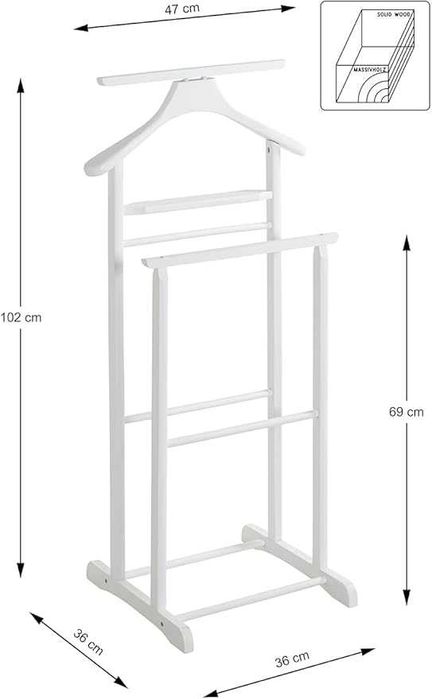 HAKU Mobel drewniany wieszak do garderoby 47 x gł. 36 x wys. 102 cm