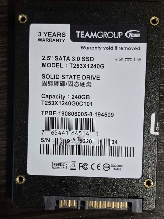 Team GX1 240GB 2.5" SATAIII TLC