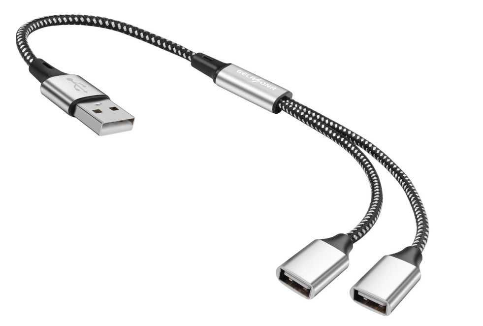 Rozdzielacz USB kabel Y wtyczka USB A Flash Drive/Laptop/LED 0,3m