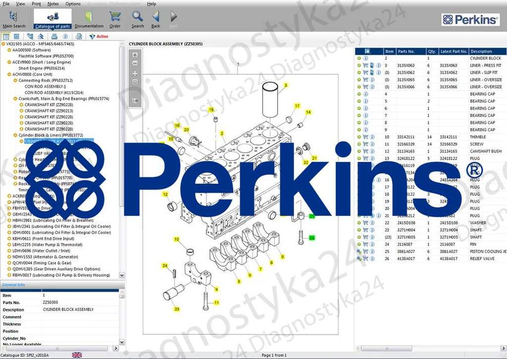 KATALOG CZĘŚCI Schematy Perkins SPI 2023A FULL Najnowsza Wersja Silnik