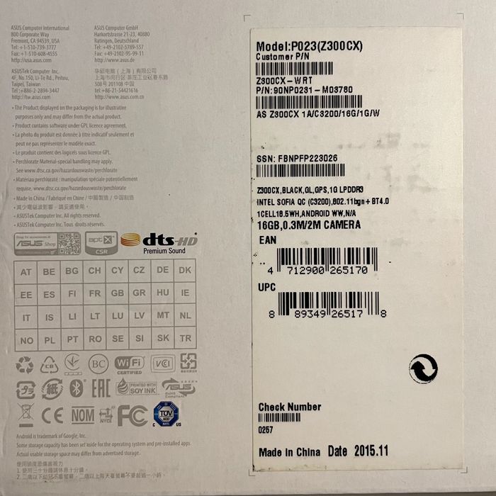 ASUS ZenPad 10 16GB, Wi-Fi (Unlocked)64284398736385122