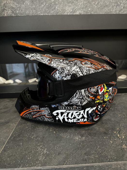 Кроссовый шлем с очками мото шлем ендуро