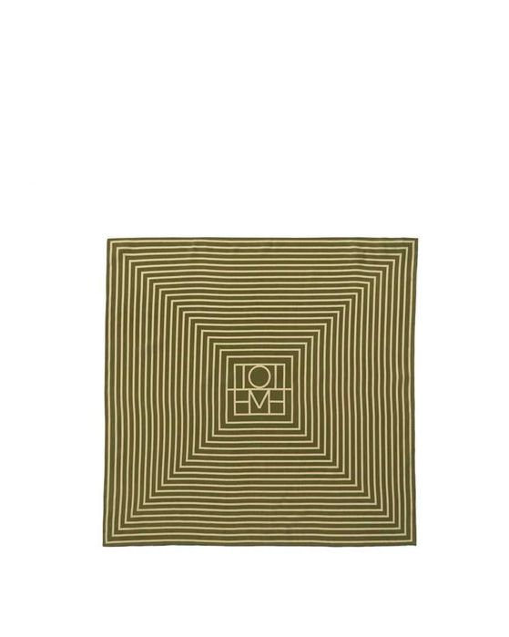 Шарф Toteme Signature Monogram Silk scarf Green