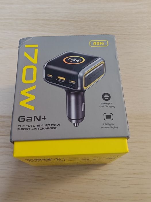 Super ładowarka samochodowa AI AOHI 170W ,wyświetlacz.
