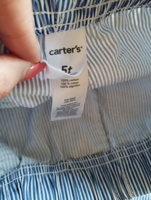 110cm spodenki chłopiece Carter's, szorty w paski