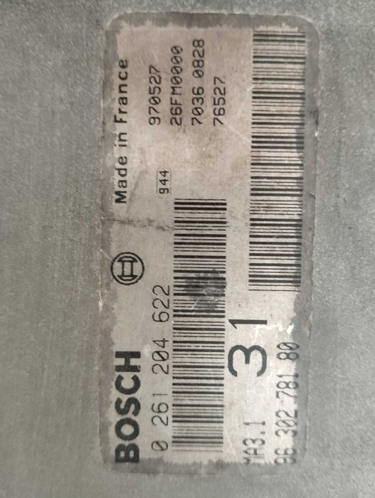 Centralina usada para Citroen Saxo 1.1 X e SX de 05/1996 a 09/2003