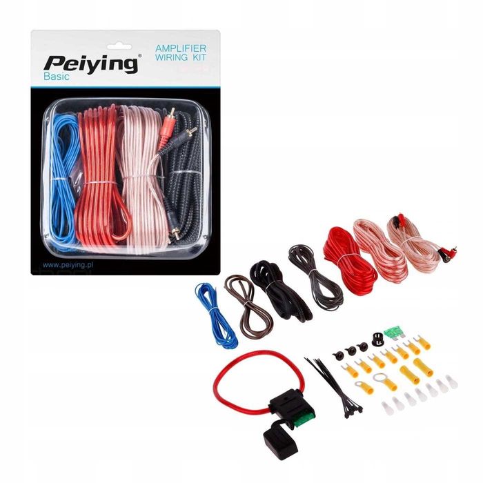 ZESTAW KABLI CAR AUDIO Peiying do wzmacniacza + akcesoria