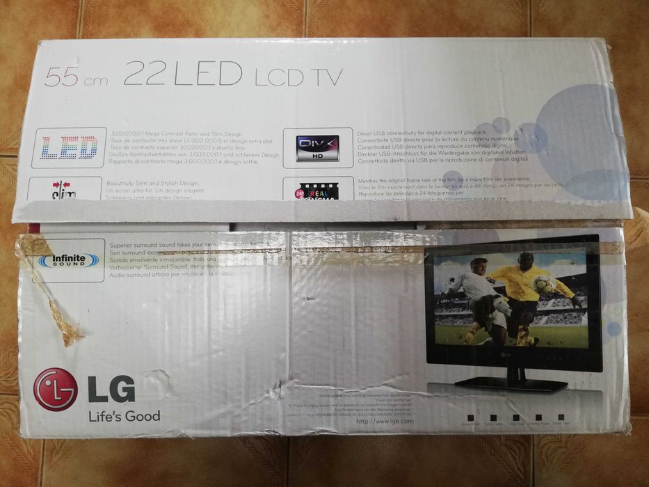 TV LED LCD LG 22'' (55 cm) – Excelente Estado + Caixa Original