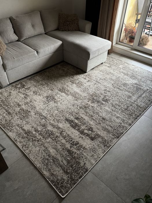 Килим великий бежевий сірий безворсовий лофт класичний