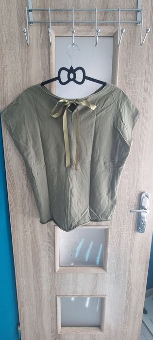 Bluzka khaki z wiązaniem