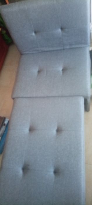 Sofá cama e puff 3 em 1