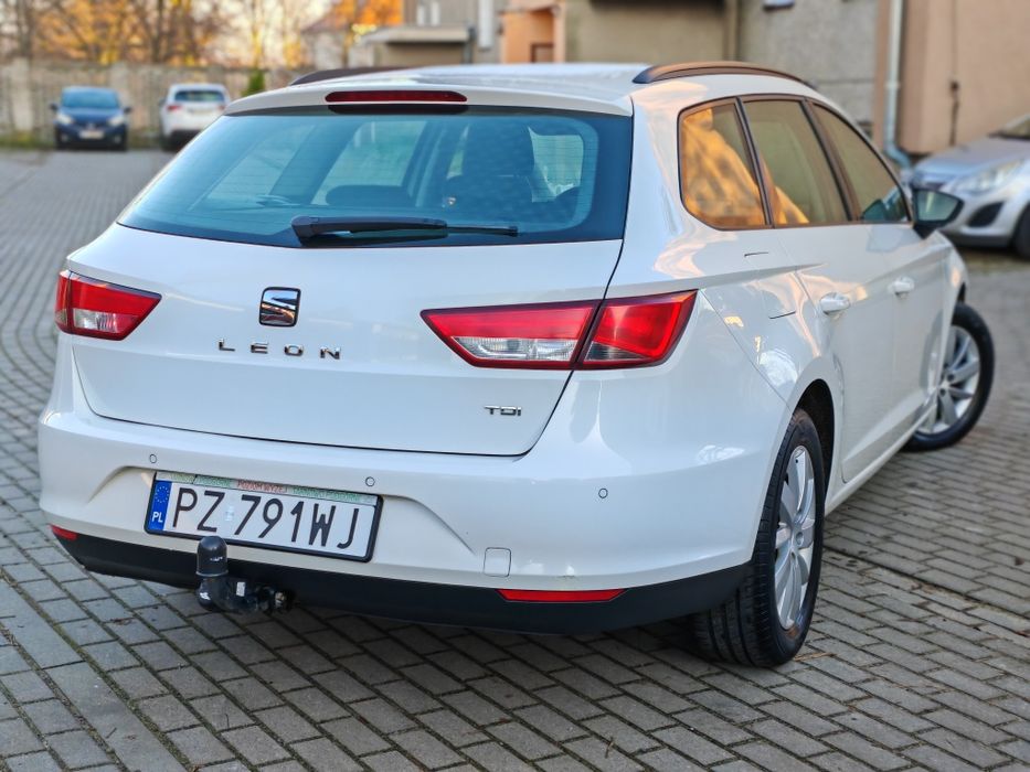 Śliczny Seat Leon III 1.6 TDi 90km 2016r - Salon PL - Stan Bdb - Hak