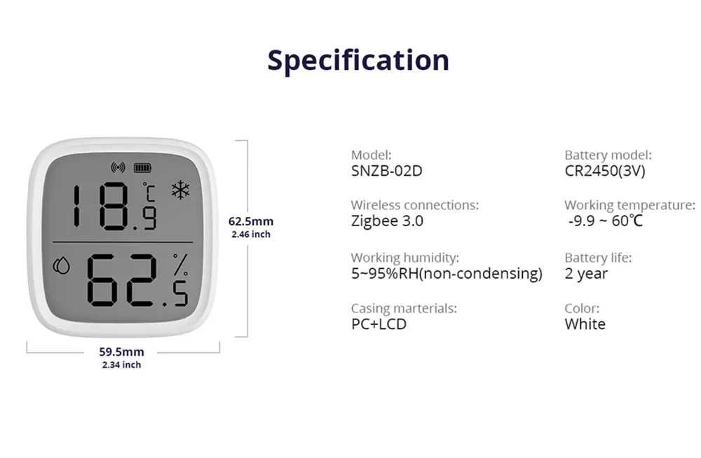 Sonoff Zigbee SNZB02D+Bridge Pro/Температура та Вологость/Розумний Дім