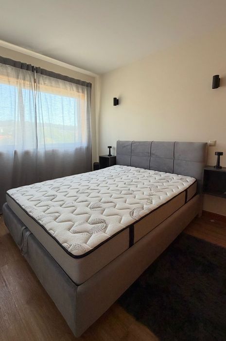 cama queen baú com cabeceira e colchão seminovos