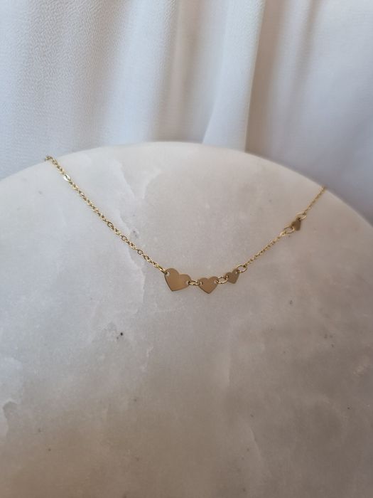 Złota bransoletka stopniowane serca stal chirurgiczna Gloss Gold
