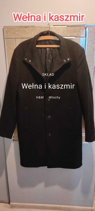Płaszcz wełniany z kaszmirem H&M