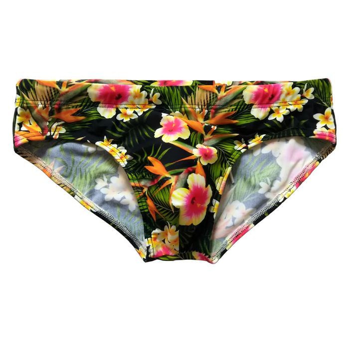 Męskie Kąpielówki Kolorowe KWIATY z Wkładką Powiększającą Push Up - XL