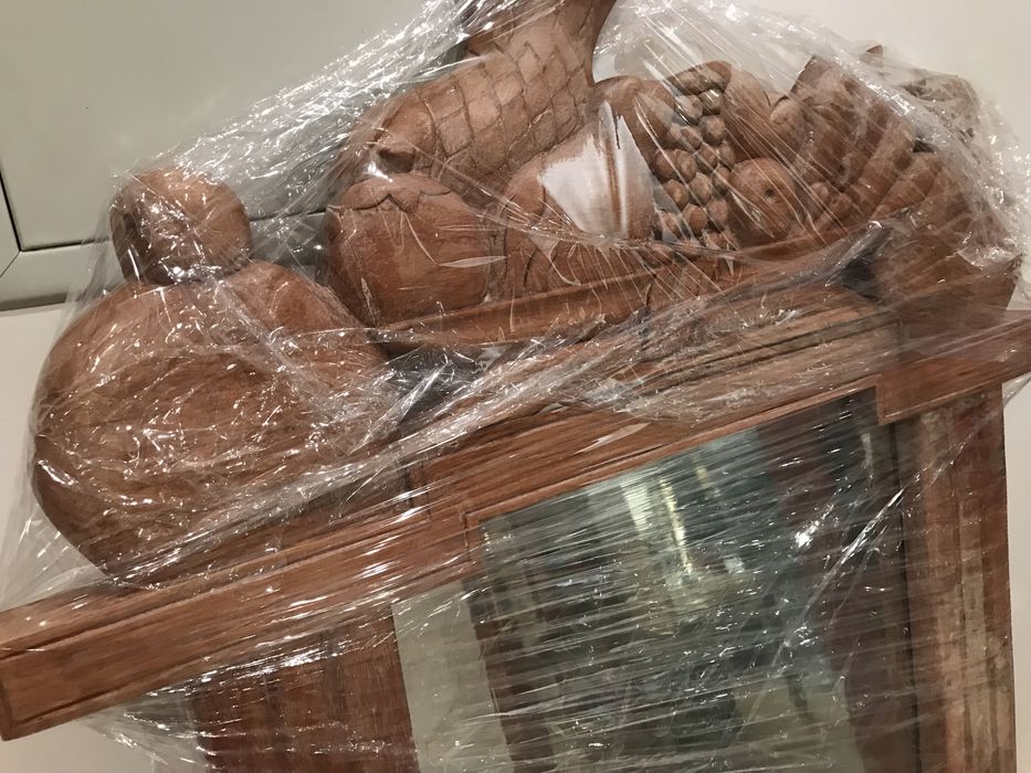 Espelho de antiquario (madeira maciça / natural esculpida)