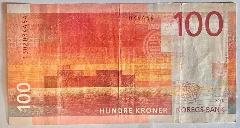 Nota da Noruega – 100 Kroner 2016 – Pick# 54
