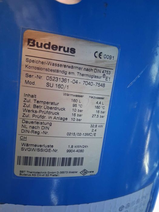 Wymiennik wody Buderus Logalux SU 160
