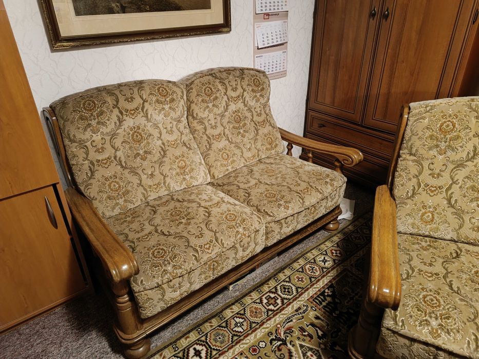komplet wypoczynkowy,  dębowy