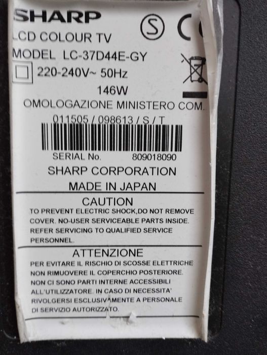 Telewizor Sharp LC-37D44E-GY plus dekoder DVB-T
