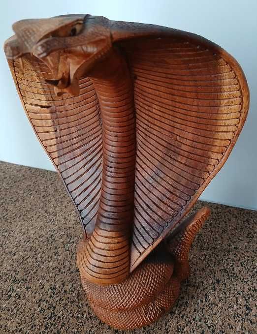Peça decorativa - Cobra (escultura em madeira)