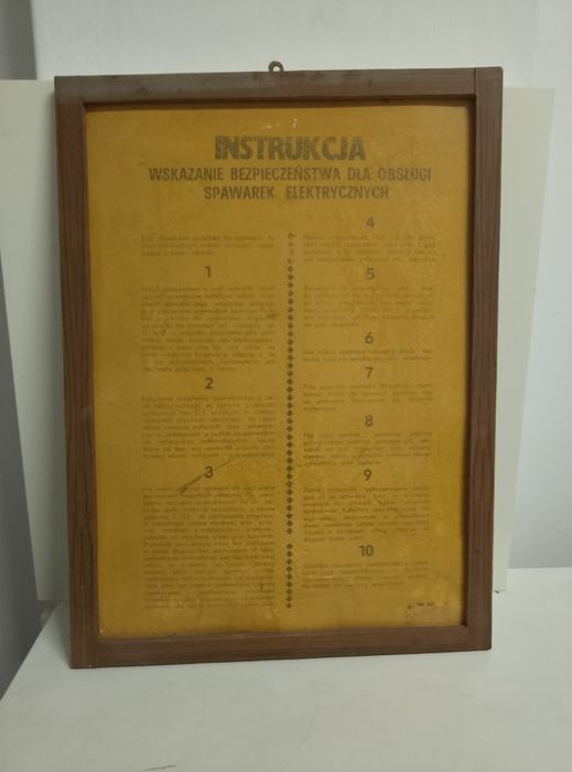 Tablica informacyjna BHP prl oryginał blaszana