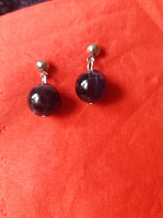 Продам  серьги с Аметистом,малахит, нефрит