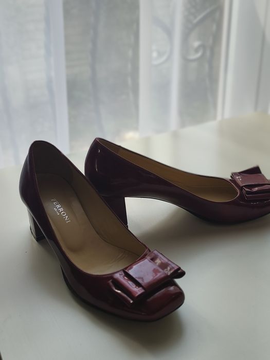 Buty lakierki bordo rozm.37