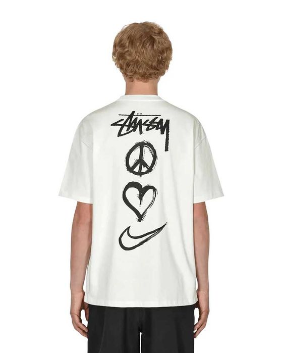 Футболка STUSSY x Nike Peace Love Swoosh T-shirt White