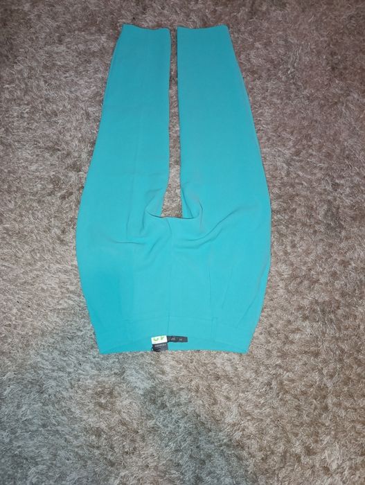 Cygaretki 40 Primark miętowe turkusowe wysoki stan spodnie