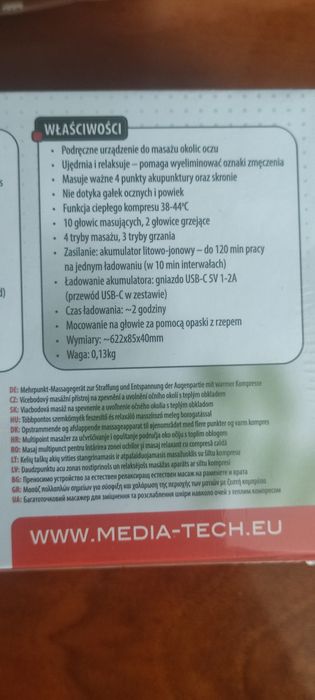 Matrix Eye Massager media - tech relaksujący masażer do masażu okolic