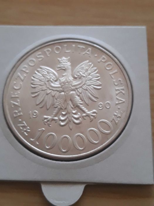 100 000 zł Solidarność 1990 r. nr 3 - TYP A - mennicza