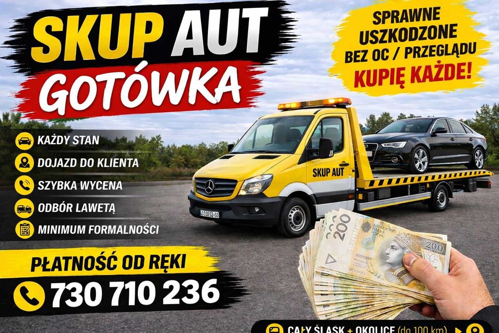 Skup AUTO SAMOCHODÓW ZA GOTÓWKĘ – Najlepsze ceny na ŚLĄSKU! Częstochowa i OKOLICE 24/7