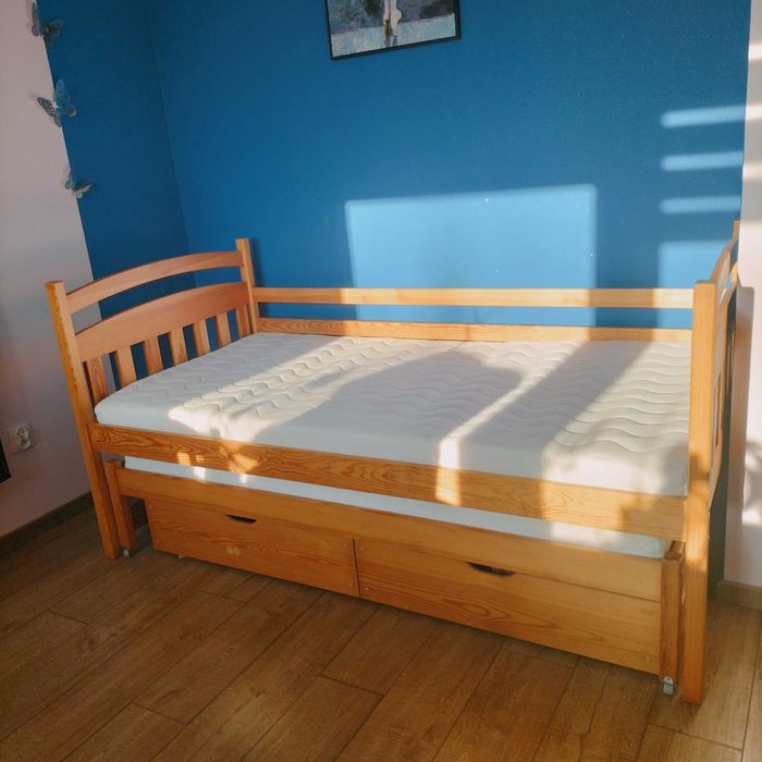 GALAXY 90x200 sosna łóżko podwójne wysuwane Lano Meble